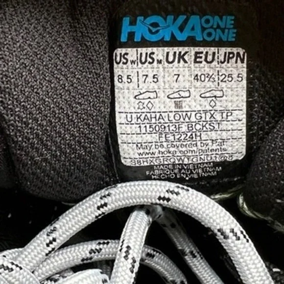Hoka One One Kaha Low GTX Men's Size 7.5 Women's 8.5 Shoes Black Satellite‎ Grey